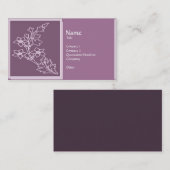 Paarse Floral Visitekaartje (Voorkant / Achterkant)