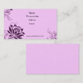 Paarse Floral Visitekaartje (Voorkant / Achterkant)
