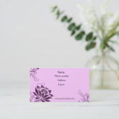 Paarse Floral Visitekaartje (Staand voorkant)