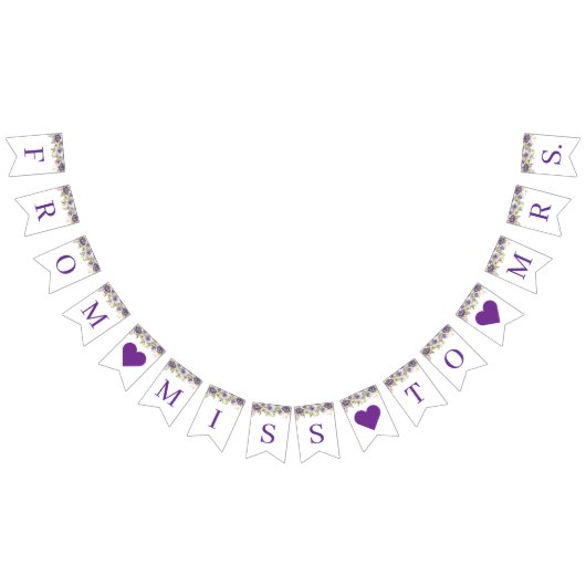 Paarse Floral Vrijgezellenfeest Banner (Alle)