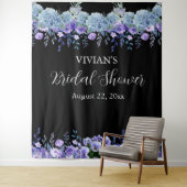 Paarse Floral Vrijgezellenfeest Foto Booth Backdro Wandkleed (In situ)