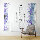 Paarse Floral Vrijgezellenfeest Foto Booth Backdro Wandkleed (In Situ (horizontaal))