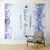 Paarse Floral Vrijgezellenfeest Foto Booth Backdro Wandkleed (In Situ (horizontaal))