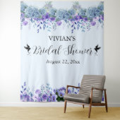 Paarse Floral Vrijgezellenfeest Foto Booth Backdro Wandkleed (In situ)