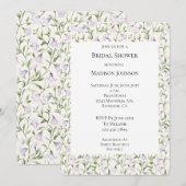  Paarse Floral Vrijgezellenfeest Kaart (Voorkant / Achterkant)