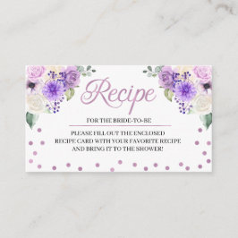Paarse Floral Vrijgezellenfeest Recipe Enclosure C Informatiekaartje