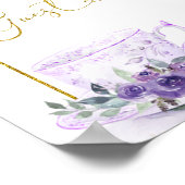 Paarse Floral Vrijgezellenfeest Tea Guest Book Sig Poster (Hoek)