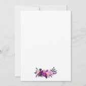 Paarse Floral Vrijgezellenfeest Tea Party Invitati Kaart (Achterkant)