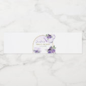 Paarse Floral Vrijgezellenfeest Thee Waterfles Eti Etiket (Enkel label)