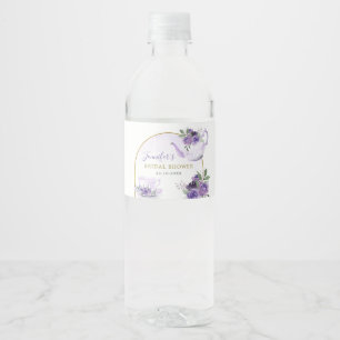 Paarse Floral Vrijgezellenfeest Thee Waterfles Eti Etiket
