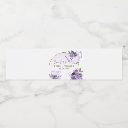 Paarse Floral Vrijgezellenfeest Thee Waterfles Eti Waterfles Etiket (Enkel label)