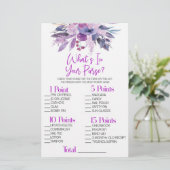 Paarse Floral Wat is er in Purse Vrijgezellenfeest Briefpapier (Staand voorkant)