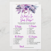 Paarse Floral Wat is er in Purse Vrijgezellenfeest Briefpapier (Voorkant / Achterkant)