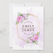 Paarse Floral Waterverf - begrotingskader Kaart (Achterkant)