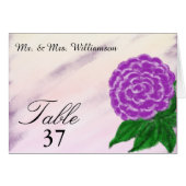 Paarse Floral Waterverf Bindtafel Tent Kaarten (Voorkant Horizontaal)