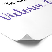 Paarse Floral Waterverf Boho Welkom Poster (Hoek)