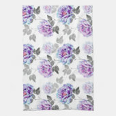 Paarse Floral Waterverf Dish Handdoek (Verticaal)