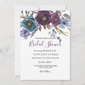 Paarse Floral Waterverf Elegant Vrijgezellenfeest Kaart (Voorkant)