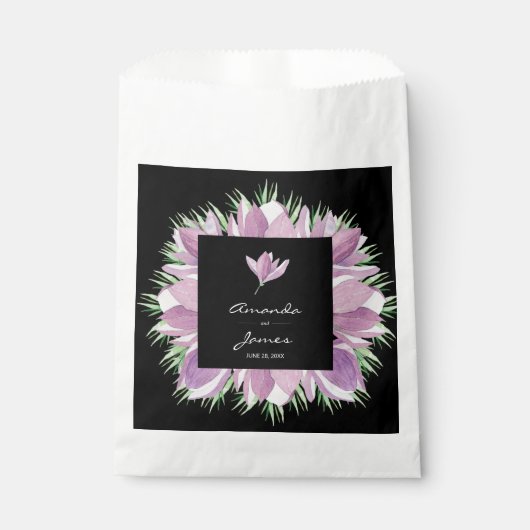 Paarse Floral Waterverf Engagement Party Bedankzakje (Voorkant)