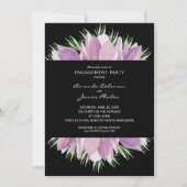Paarse Floral Waterverf Engagement Party Kaart (Voorkant)