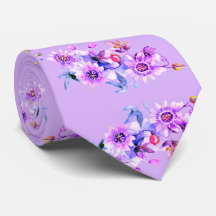 Paarse Floral Waterverf Groom Wedding