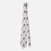 Paarse Floral Waterverf Lavender Flowers Neck Ti Stropdas (Voorkant)