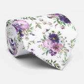 Paarse Floral Waterverf Lavender Flowers Neck Ti Stropdas (Opgerold)