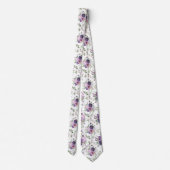Paarse Floral Waterverf Lavender Flowers Neck Ti Stropdas (Achterkant)
