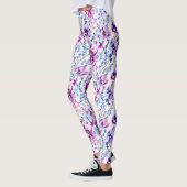 Paarse Floral Waterverf Leggings (Links)