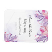 Paarse Floral Waterverf Magneet (Horizontaal)