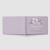 Paarse Floral Waterverf Quinceanera Guest Book Gastenboek (Volledig)