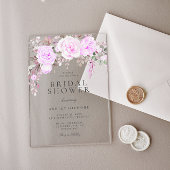 Paarse Floral Waterverf Vrijgezellenfeest Acryl Uitnodigingen