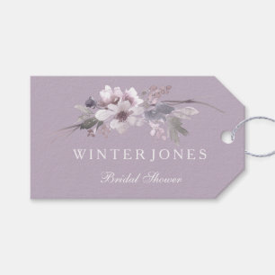 Paarse Floral Waterverf Vrijgezellenfeest Favor Ta Cadeaulabel