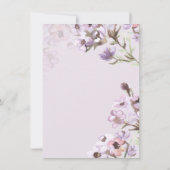 Paarse Floral Waterverf Weddenschap Kaart (Achterkant)