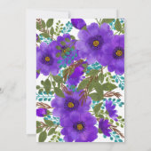 Paarse Floral Waterverf | Weddenschap Kaart (Achterkant)