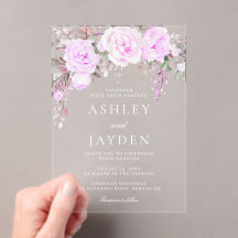 Paarse Floral Waterverf Wedding