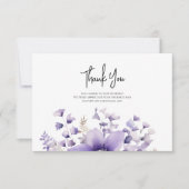 Paarse Floral Waterverf Wedding Bedankkaart (Voorkant)