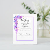 Paarse Floral Waterverf Wedding Detail (Staand voorkant)