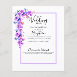 Paarse Floral Waterverf Wedding Detail