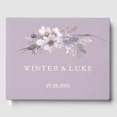 Paarse Floral Waterverf Wedding Guest Book Gastenboek (Voorkant)