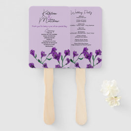 Paarse Floral Waterverf Wedding Handwaaier