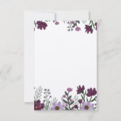 Paarse Floral Weddenschap Hartelijk dank Bedankkaart (Achterkant)