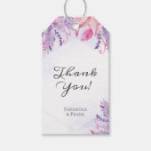 Paarse Floral Weddenschap Hartelijk dank Cadeaulabel (Voorkant)