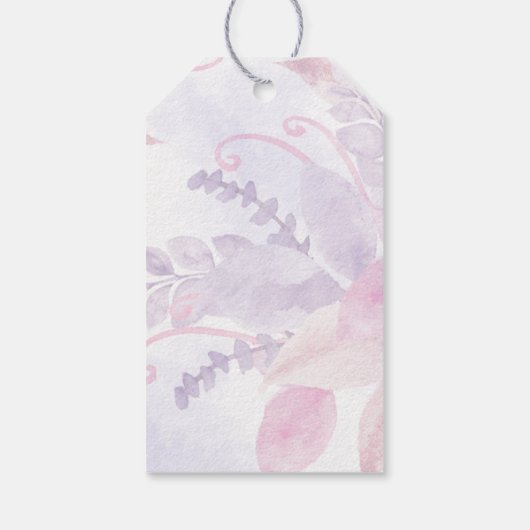 Paarse Floral Weddenschap Hartelijk dank Cadeaulabel (Achterkant)