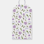 Paarse Floral Weddenschap Hartelijk dank Cadeaulabel (Achterkant)