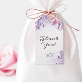 Paarse Floral Weddenschap Hartelijk dank Cadeaulabel