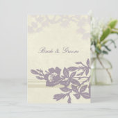 Paarse Floral Weddenschap Kaart (Staand voorkant)