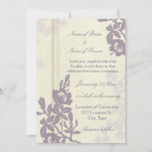 Paarse Floral Weddenschap Kaart (Achterkant)