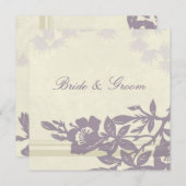 Paarse Floral Weddenschap Kaart (Voorkant / Achterkant)