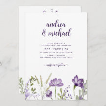 Paarse Floral Weddenschap met details achteraan